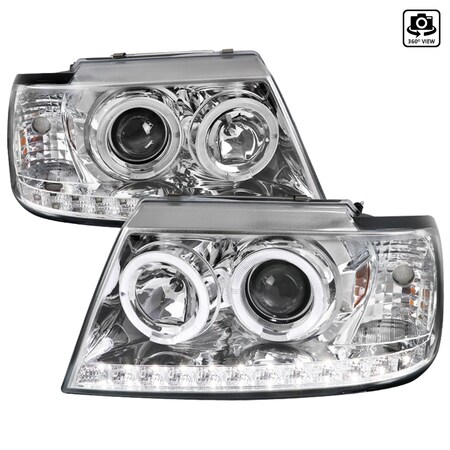 Spec-D Tuning 02-05 Ford Explorer Projector Headlights Chrome Housing Clear Lens 2LHP-EPOR02-TM